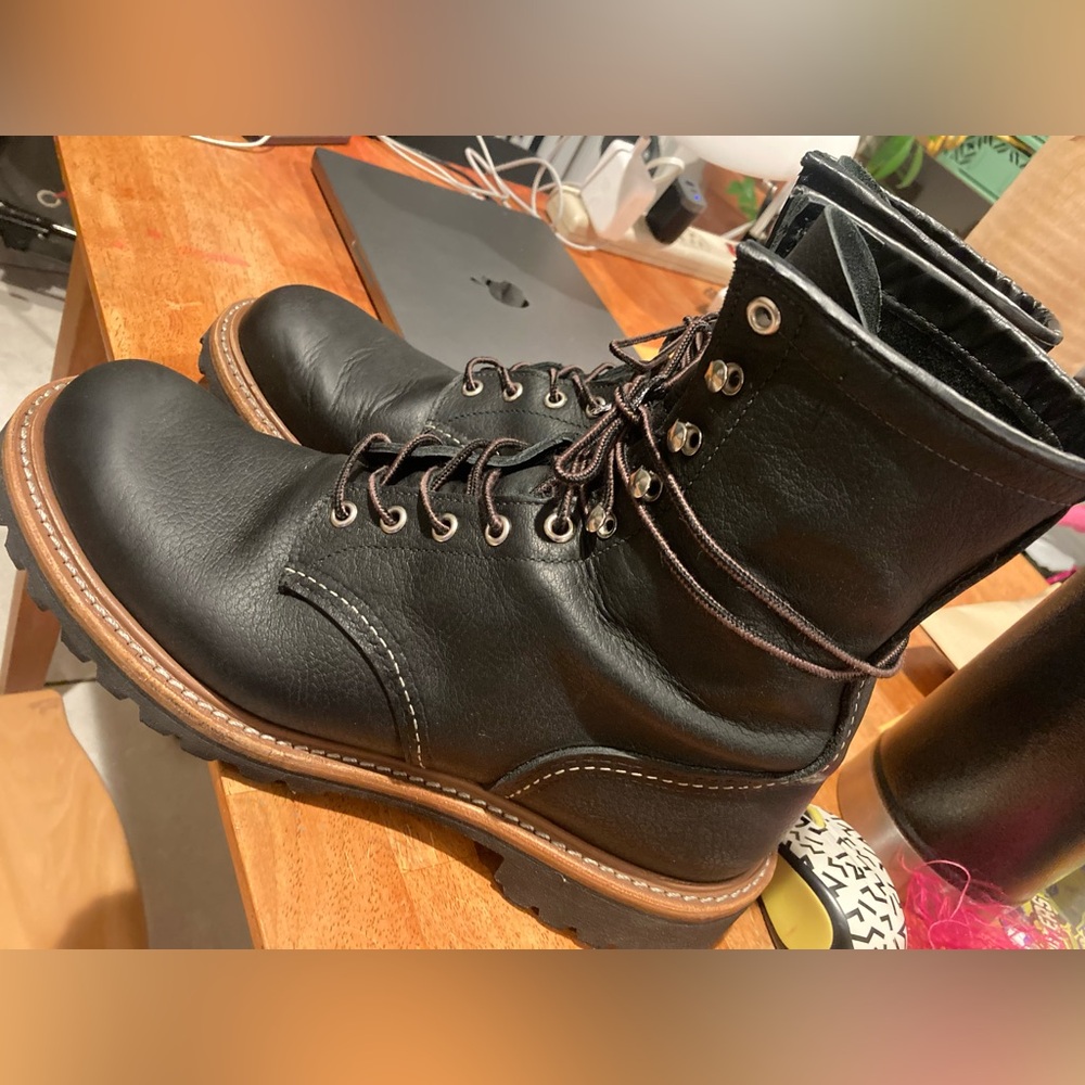 Red Wing Shoes Black Logger Boots #4501 - Picture 5 of 8